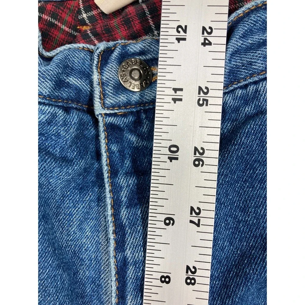 Cabellas Casuals Jeans Womens 14 Tall Blue Flannel Lined‎ Outdoors Nature Stains